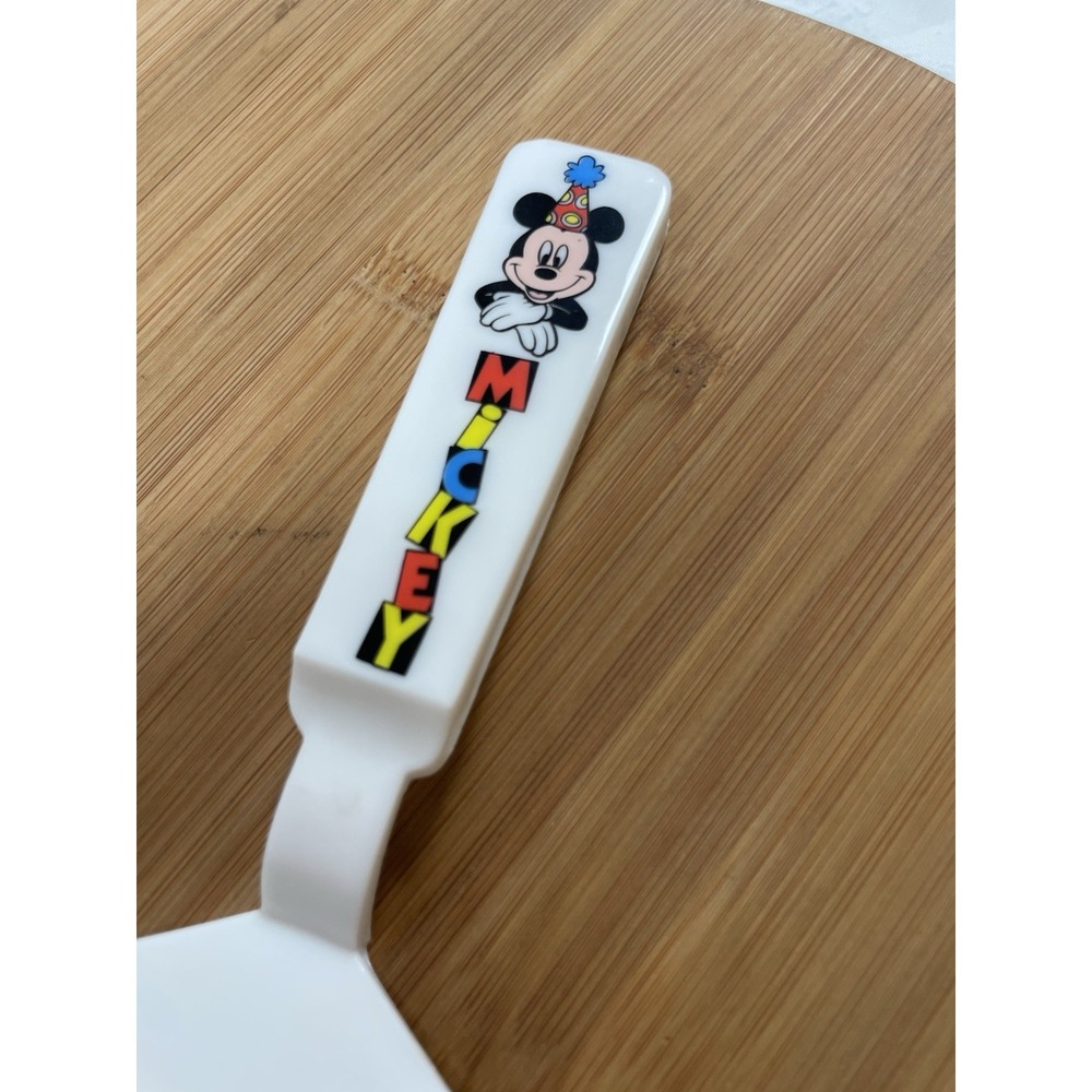 Disney Vintage Mickey Mouse Pie Server Spatula Plastic Melamine White Birthday - Picture 3 of 14